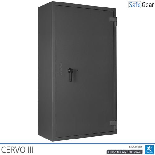 Cervo III gun safe in Graphite Grey, door closed
