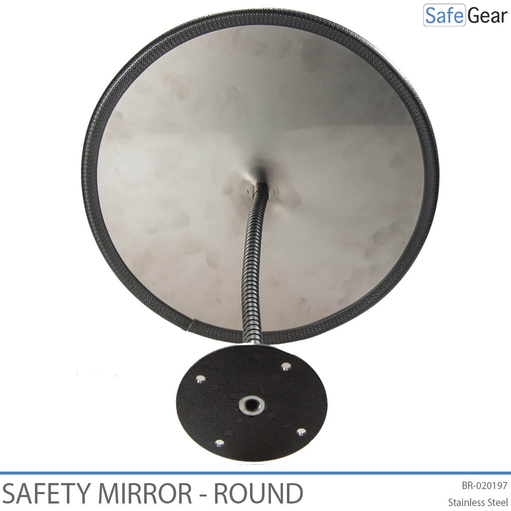 Stainless Steel Inspection Mirror - Diameter 32cm - Adjustable