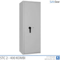 STC 2-400 Kombi key safe in light grey, door closed, front view